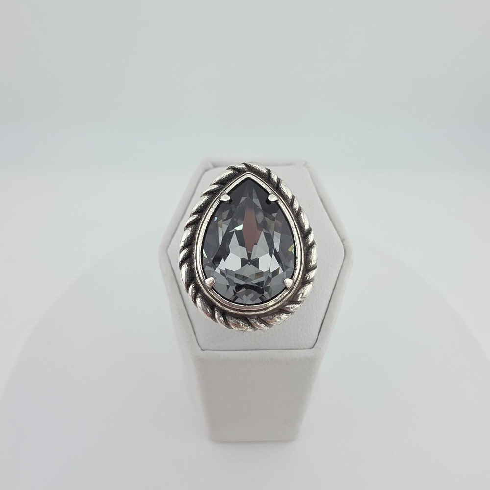 BRIGHTON 'Your True Color' Ring SWAROVSKI Crystal Rope Silver Plate Size 5